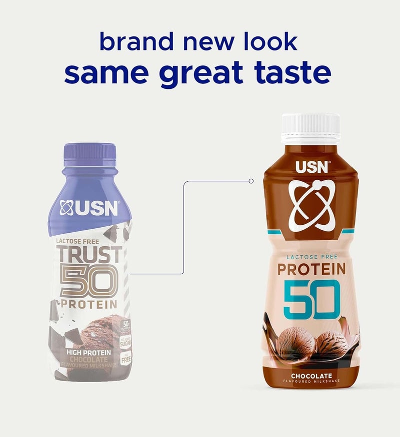 USN Trust 50 Protein Milkshake Chocolate Flavor, 500Ml - Image 3